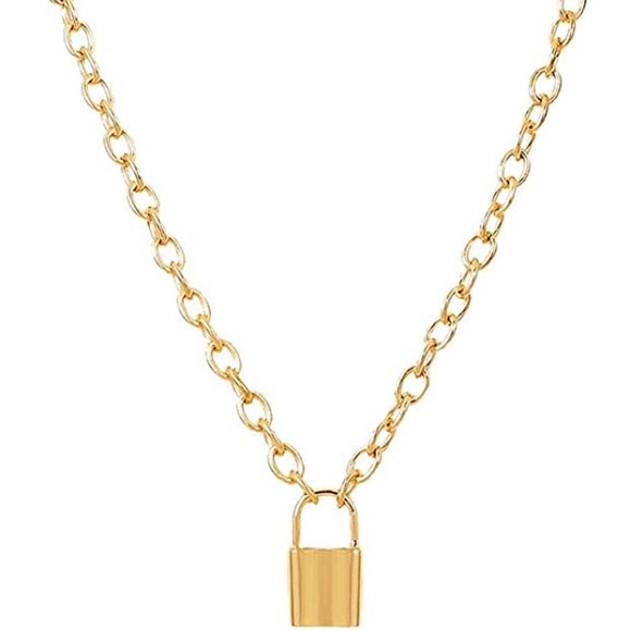 Gold Lock Necklace - Picture 2 of 3